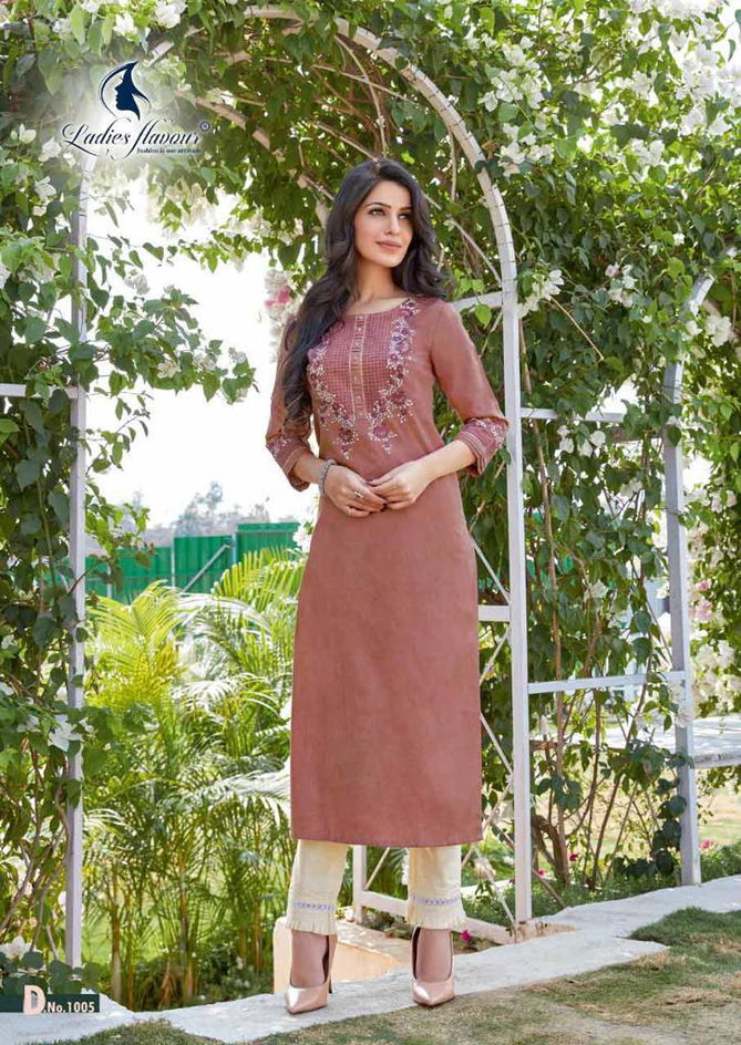 Belliza By Ladies Flavour 1001-1006 Embroidery Kurtis With Bottom